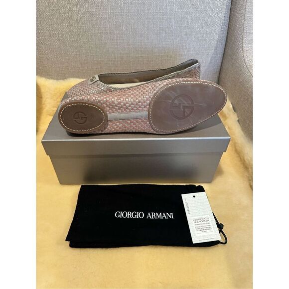 Giorgio Armani leather woven light weight ballet size 8/38 , NWT - Picture 12 of 14